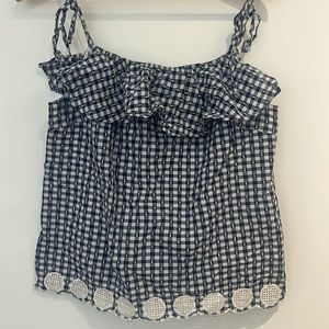 JCREW BLUE GINGHAM TANK